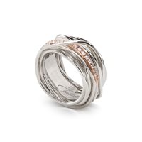 Ringe Rubinia Dame Prezioso Collection Filo Della Vita in Silber Diamante AN328ARBT